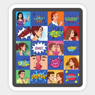 Retro Comic Strip Style Sticker